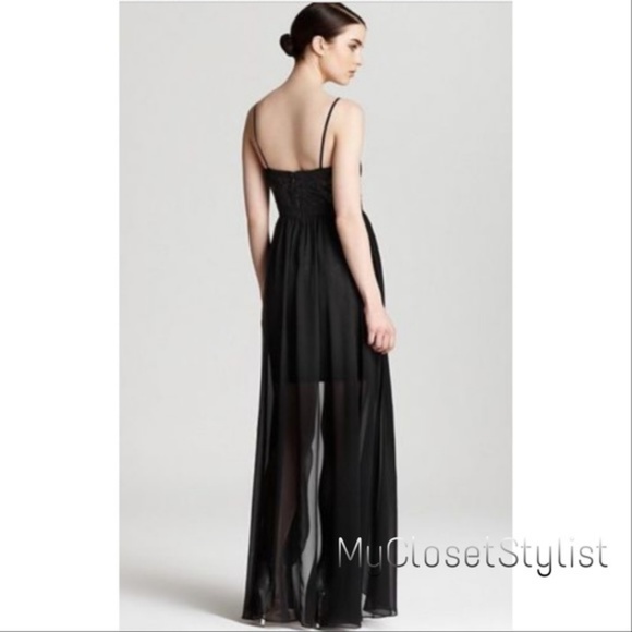 AQUA Hi Low Prom Semi-Formal Sequins White Dress 2 - Picture 4 of 6